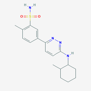 molecular formula C18H24N4O2S B5966772 2-methyl-5-{6-[(2-methylcyclohexyl)amino]-3-pyridazinyl}benzenesulfonamide 