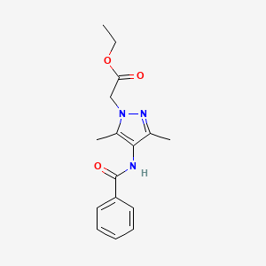 molecular formula C16H19N3O3 B5966812 ethyl [4-(benzoylamino)-3,5-dimethyl-1H-pyrazol-1-yl]acetate 