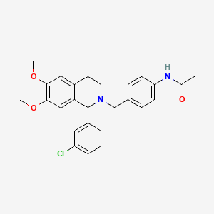 molecular formula C26H27ClN2O3 B5966819 N-(4-{[1-(3-chlorophenyl)-6,7-dimethoxy-3,4-dihydro-2(1H)-isoquinolinyl]methyl}phenyl)acetamide 