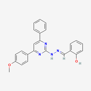 molecular formula C24H20N4O2 B5966825 2-hydroxybenzaldehyde [4-(4-methoxyphenyl)-6-phenyl-2-pyrimidinyl]hydrazone 