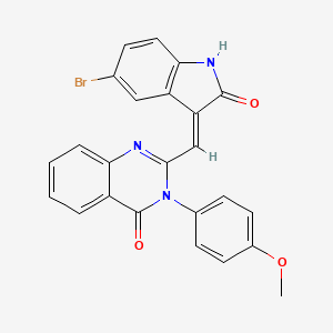 2-[(5-bromo-2-oxo-1,2-dihydro-3H-indol-3-ylidene)methyl]-3-(4-methoxyphenyl)-4(3H)-quinazolinone