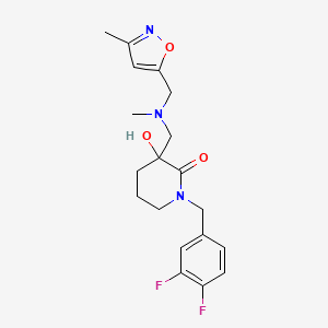 molecular formula C19H23F2N3O3 B5966836 1-(3,4-difluorobenzyl)-3-hydroxy-3-({methyl[(3-methyl-5-isoxazolyl)methyl]amino}methyl)-2-piperidinone 