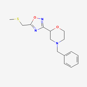 4-benzyl-2-{5-[(methylthio)methyl]-1,2,4-oxadiazol-3-yl}morpholine trifluoroacetate