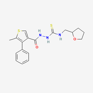 2-[(5-methyl-4-phenyl-3-thienyl)carbonyl]-N-(tetrahydro-2-furanylmethyl)hydrazinecarbothioamide