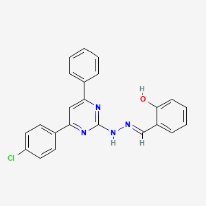 molecular formula C23H17ClN4O B5966874 2-hydroxybenzaldehyde [4-(4-chlorophenyl)-6-phenyl-2-pyrimidinyl]hydrazone 