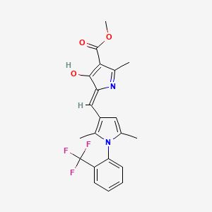 molecular formula C21H19F3N2O3 B5966899 methyl 5-({2,5-dimethyl-1-[2-(trifluoromethyl)phenyl]-1H-pyrrol-3-yl}methylene)-2-methyl-4-oxo-4,5-dihydro-1H-pyrrole-3-carboxylate 