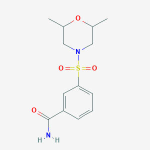 molecular formula C13H18N2O4S B5966905 3-[(2,6-dimethyl-4-morpholinyl)sulfonyl]benzamide 
