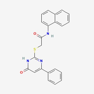 molecular formula C22H17N3O2S B5966908 N-1-naphthyl-2-[(6-oxo-4-phenyl-1,6-dihydro-2-pyrimidinyl)thio]acetamide 