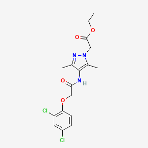 molecular formula C17H19Cl2N3O4 B5966915 ethyl (4-{[(2,4-dichlorophenoxy)acetyl]amino}-3,5-dimethyl-1H-pyrazol-1-yl)acetate 