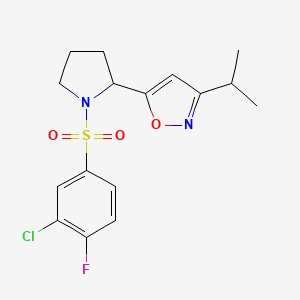 molecular formula C16H18ClFN2O3S B5966927 5-{1-[(3-chloro-4-fluorophenyl)sulfonyl]-2-pyrrolidinyl}-3-isopropylisoxazole 
