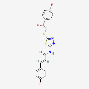 molecular formula C19H13F2N3O2S2 B5966935 3-(4-fluorophenyl)-N-(5-{[2-(4-fluorophenyl)-2-oxoethyl]thio}-1,3,4-thiadiazol-2-yl)acrylamide 