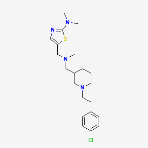 molecular formula C21H31ClN4S B5966969 5-{[({1-[2-(4-chlorophenyl)ethyl]-3-piperidinyl}methyl)(methyl)amino]methyl}-N,N-dimethyl-1,3-thiazol-2-amine 