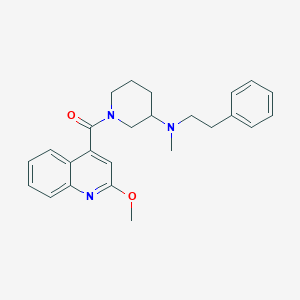 molecular formula C25H29N3O2 B5966996 1-[(2-methoxy-4-quinolinyl)carbonyl]-N-methyl-N-(2-phenylethyl)-3-piperidinamine 