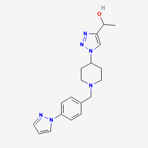 molecular formula C19H24N6O B5967001 1-(1-{1-[4-(1H-pyrazol-1-yl)benzyl]-4-piperidinyl}-1H-1,2,3-triazol-4-yl)ethanol trifluoroacetate (salt) 