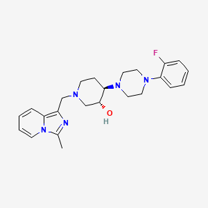 (3R*,4R*)-4-[4-(2-fluorophenyl)-1-piperazinyl]-1-[(3-methylimidazo[1,5-a]pyridin-1-yl)methyl]-3-piperidinol