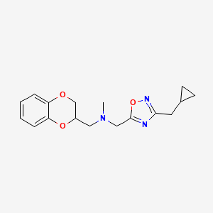 1-[3-(cyclopropylmethyl)-1,2,4-oxadiazol-5-yl]-N-(2,3-dihydro-1,4-benzodioxin-2-ylmethyl)-N-methylmethanamine