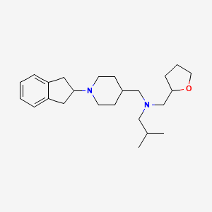 molecular formula C24H38N2O B5967034 N-{[1-(2,3-dihydro-1H-inden-2-yl)-4-piperidinyl]methyl}-2-methyl-N-(tetrahydro-2-furanylmethyl)-1-propanamine 