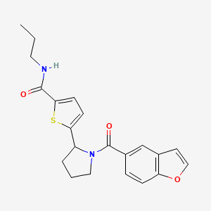 molecular formula C21H22N2O3S B5967041 5-[1-(1-benzofuran-5-ylcarbonyl)-2-pyrrolidinyl]-N-propyl-2-thiophenecarboxamide 