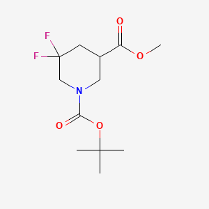 molecular formula C12H19F2NO4 B596706 1-叔丁基 3-甲基 5,5-二氟哌啶-1,3-二甲酸酯 CAS No. 1255667-06-1