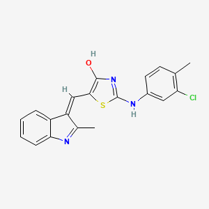 2-[(3-chloro-4-methylphenyl)amino]-5-[(2-methyl-1H-indol-3-yl)methylene]-1,3-thiazol-4(5H)-one