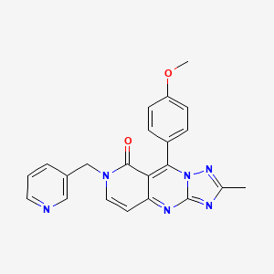 molecular formula C22H18N6O2 B5967077 9-(4-methoxyphenyl)-2-methyl-7-(3-pyridinylmethyl)pyrido[4,3-d][1,2,4]triazolo[1,5-a]pyrimidin-8(7H)-one CAS No. 1158750-67-4