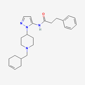 N-{1-[1-(3-cyclohexen-1-ylmethyl)-4-piperidinyl]-1H-pyrazol-5-yl}-3-phenylpropanamide