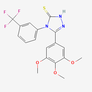 4-[3-(trifluoromethyl)phenyl]-5-(3,4,5-trimethoxyphenyl)-4H-1,2,4-triazole-3-thiol
