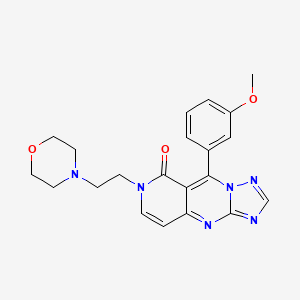 molecular formula C21H22N6O3 B5967124 9-(3-methoxyphenyl)-7-[2-(4-morpholinyl)ethyl]pyrido[4,3-d][1,2,4]triazolo[1,5-a]pyrimidin-8(7H)-one 