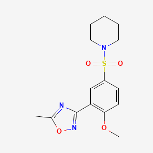 molecular formula C15H19N3O4S B5967134 1-{[4-methoxy-3-(5-methyl-1,2,4-oxadiazol-3-yl)phenyl]sulfonyl}piperidine 