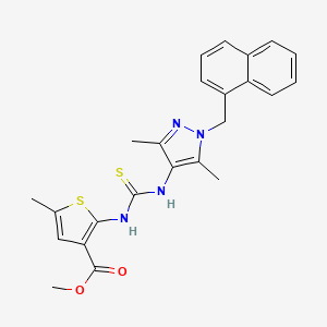 molecular formula C24H24N4O2S2 B5967137 methyl 2-[({[3,5-dimethyl-1-(1-naphthylmethyl)-1H-pyrazol-4-yl]amino}carbonothioyl)amino]-5-methyl-3-thiophenecarboxylate 