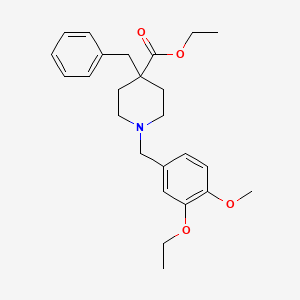 molecular formula C25H33NO4 B5967144 ethyl 4-benzyl-1-(3-ethoxy-4-methoxybenzyl)-4-piperidinecarboxylate 