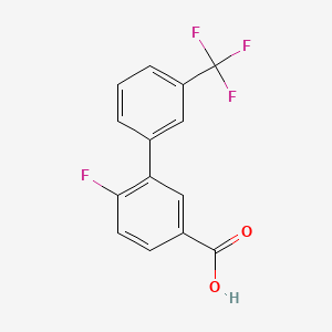 molecular formula C14H8F4O2 B596716 6-氟-3'-(三氟甲基)-[1,1'-联苯]-3-羧酸 CAS No. 1261593-39-8