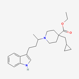 molecular formula C24H34N2O2 B5967176 ethyl 4-(cyclopropylmethyl)-1-[3-(1H-indol-3-yl)-1-methylpropyl]-4-piperidinecarboxylate 