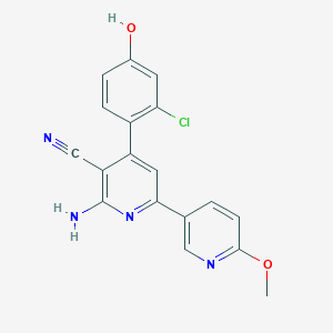 6-amino-4-(2-chloro-4-hydroxyphenyl)-6'-methoxy-2,3'-bipyridine-5-carbonitrile