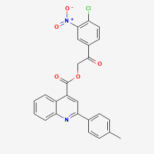 molecular formula C25H17ClN2O5 B5967187 2-(4-chloro-3-nitrophenyl)-2-oxoethyl 2-(4-methylphenyl)-4-quinolinecarboxylate 