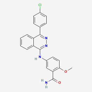 molecular formula C22H17ClN4O2 B5967208 5-{[4-(4-chlorophenyl)-1-phthalazinyl]amino}-2-methoxybenzamide 
