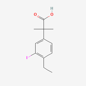 molecular formula C12H15IO2 B596723 2-(4-Ethyl-3-iodophenyl)-2-methylpropanoic acid CAS No. 1256584-73-2