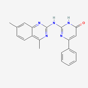 molecular formula C20H17N5O B5967233 2-[(4,7-dimethyl-2-quinazolinyl)amino]-6-phenyl-4-pyrimidinol CAS No. 5819-53-4
