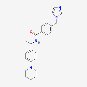 4-(1H-imidazol-1-ylmethyl)-N-{1-[4-(1-piperidinyl)phenyl]ethyl}benzamide