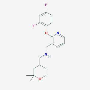 molecular formula C20H24F2N2O2 B5967278 1-[2-(2,4-difluorophenoxy)-3-pyridinyl]-N-[(2,2-dimethyltetrahydro-2H-pyran-4-yl)methyl]methanamine 