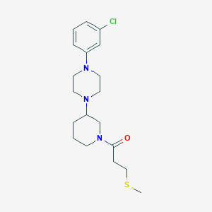 molecular formula C19H28ClN3OS B5967292 1-(3-chlorophenyl)-4-{1-[3-(methylthio)propanoyl]-3-piperidinyl}piperazine 
