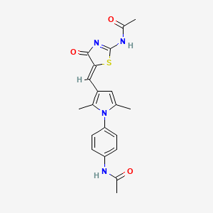 N-[5-({1-[4-(acetylamino)phenyl]-2,5-dimethyl-1H-pyrrol-3-yl}methylene)-4-oxo-1,3-thiazolidin-2-ylidene]acetamide