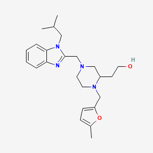 2-{4-[(1-isobutyl-1H-benzimidazol-2-yl)methyl]-1-[(5-methyl-2-furyl)methyl]-2-piperazinyl}ethanol