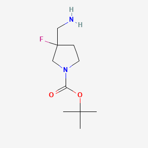 molecular formula C10H19FN2O2 B596735 Tert-butyl 3-(aminomethyl)-3-fluoropyrrolidine-1-carboxylate CAS No. 1228765-06-7
