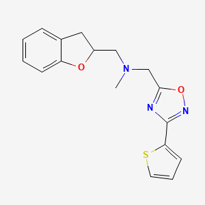 molecular formula C17H17N3O2S B5967389 (2,3-dihydro-1-benzofuran-2-ylmethyl)methyl{[3-(2-thienyl)-1,2,4-oxadiazol-5-yl]methyl}amine 