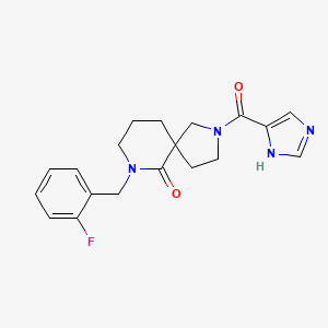 molecular formula C19H21FN4O2 B5967401 7-(2-fluorobenzyl)-2-(1H-imidazol-5-ylcarbonyl)-2,7-diazaspiro[4.5]decan-6-one 