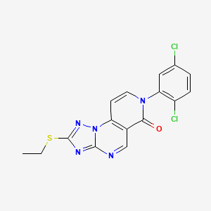 molecular formula C16H11Cl2N5OS B5967429 7-(2,5-dichlorophenyl)-2-(ethylthio)pyrido[3,4-e][1,2,4]triazolo[1,5-a]pyrimidin-6(7H)-one 