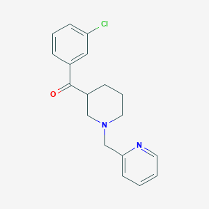 molecular formula C18H19ClN2O B5967432 (3-chlorophenyl)[1-(2-pyridinylmethyl)-3-piperidinyl]methanone 