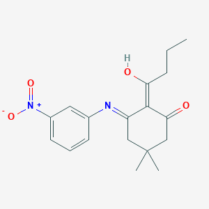 2-butyryl-5,5-dimethyl-3-[(3-nitrophenyl)amino]-2-cyclohexen-1-one