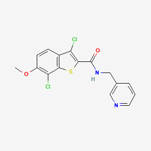 3,7-dichloro-6-methoxy-N-(3-pyridinylmethyl)-1-benzothiophene-2-carboxamide